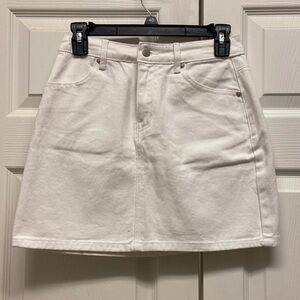 White Denim Mini Skirt